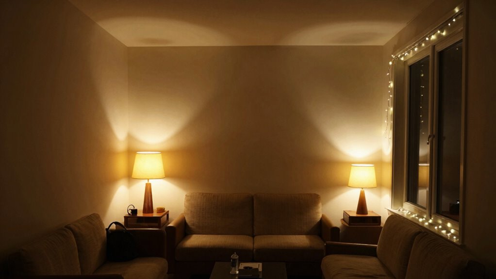 avoid cluttered mismatched lighting