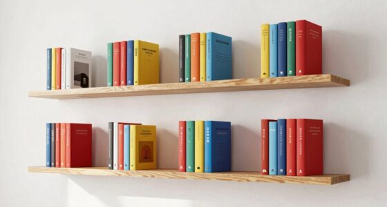 book display with floating shelves