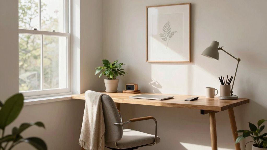 calm organized natural workspace
