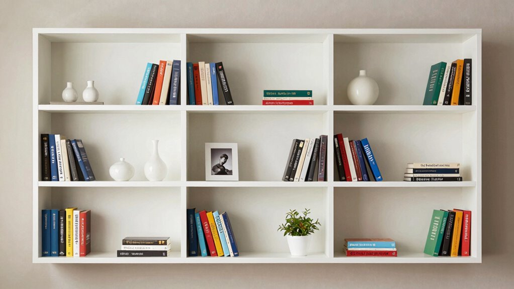 clutter free bookcase design