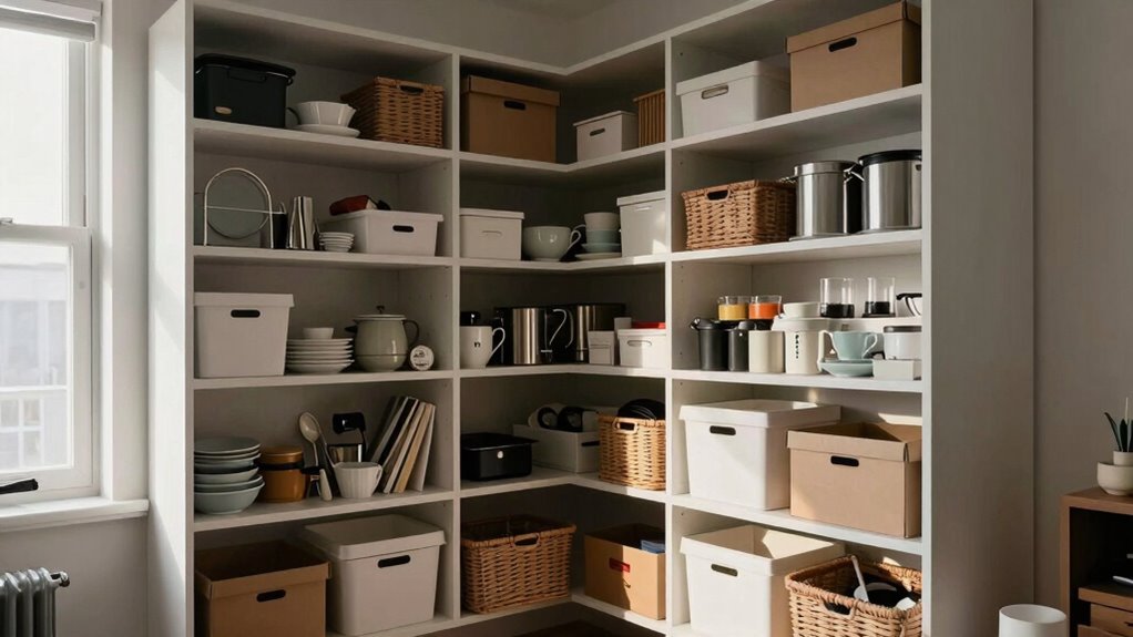 clutter from vertical storage