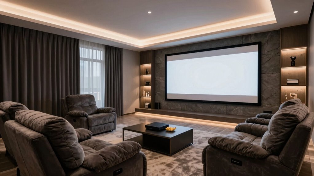 comfortable home theater setup