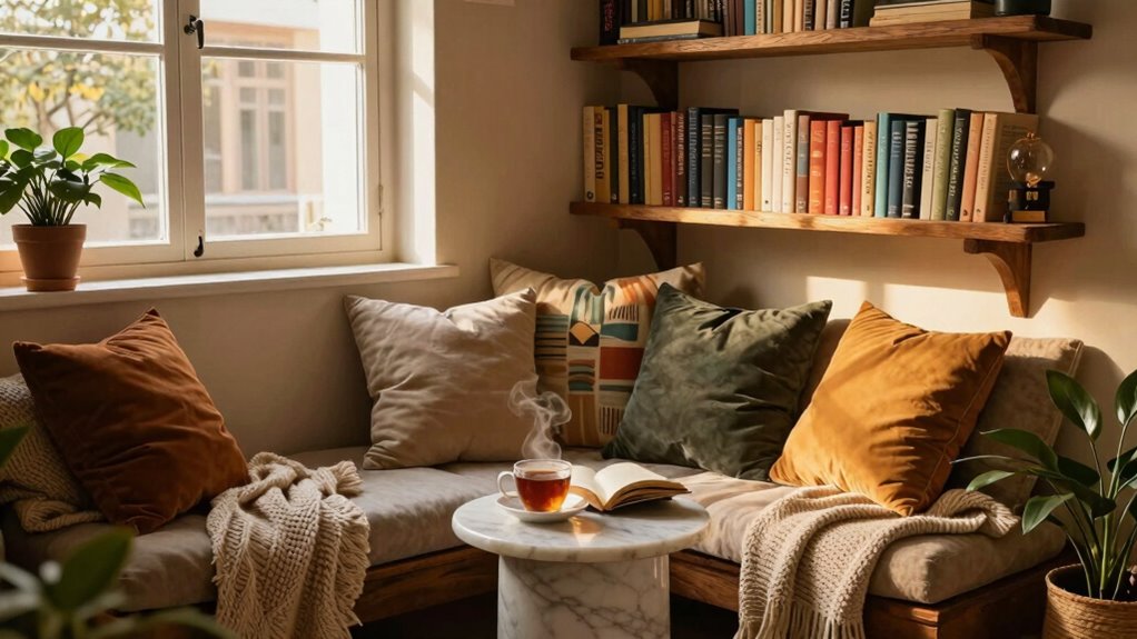 cozy calming reading environment