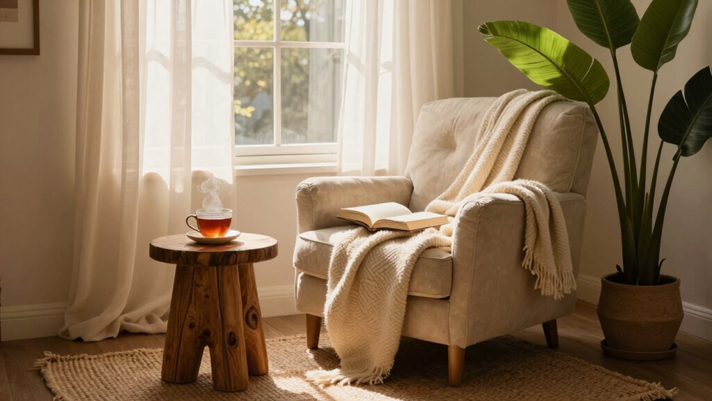 cozy inviting reading space