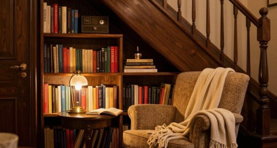 cozy organized reading nook