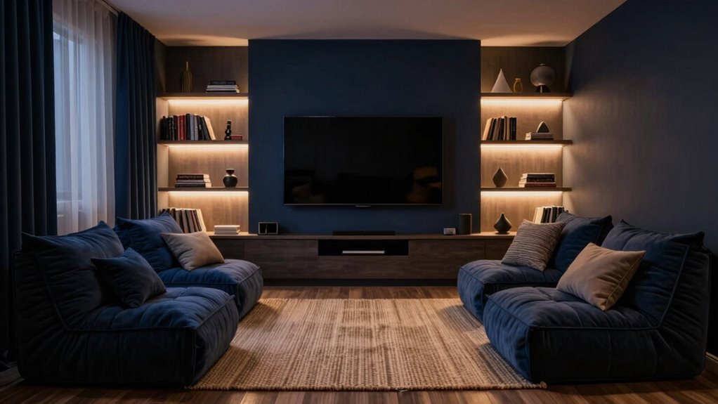cozy organized viewing space