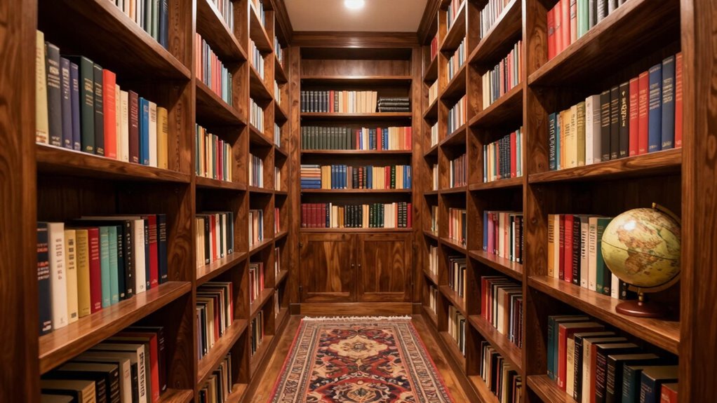hallway shelves style space organization