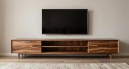 large tv media console width