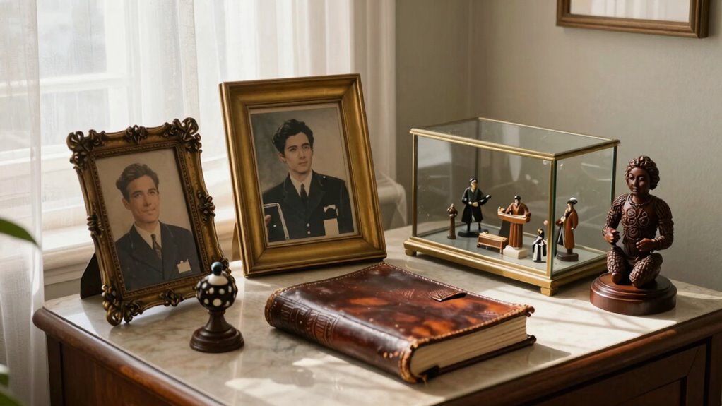 meaningful curated memorabilia display