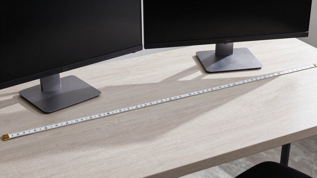 measure desk depth accurately