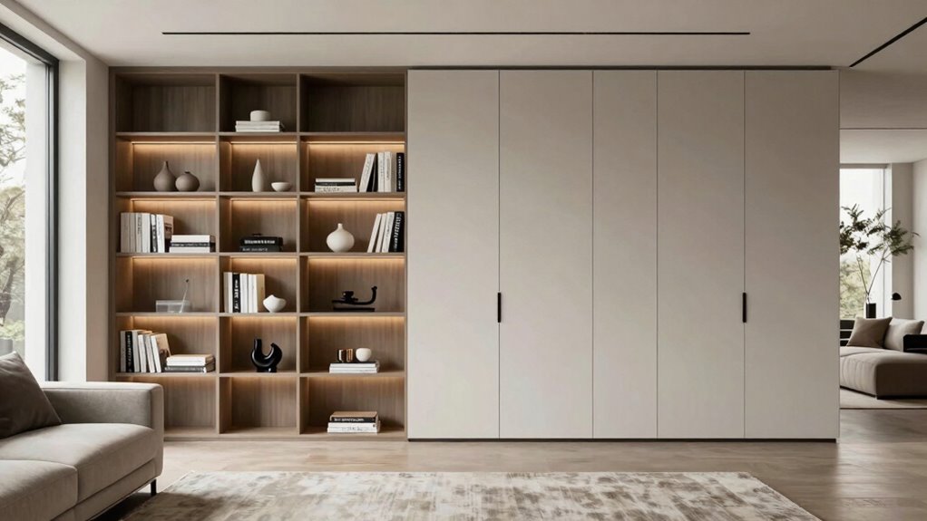 open shelves showcase decor