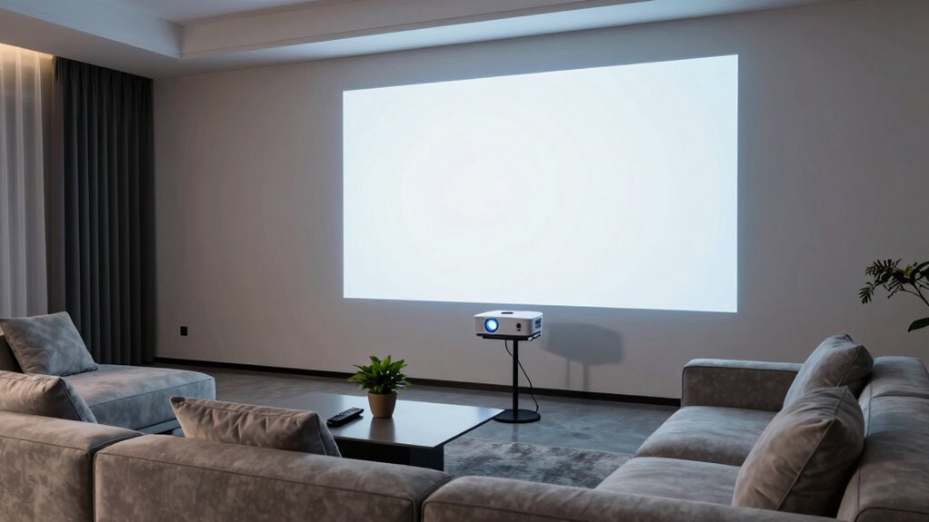 optimal projector placement distance