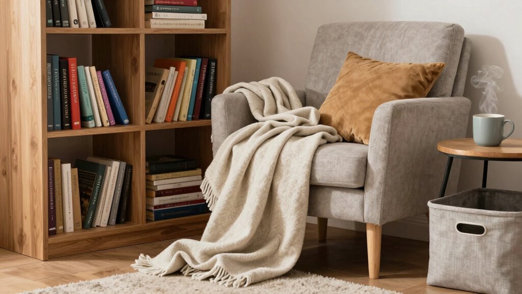 organized cozy reading space