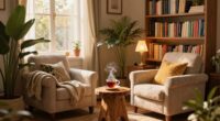 organized cozy reading space