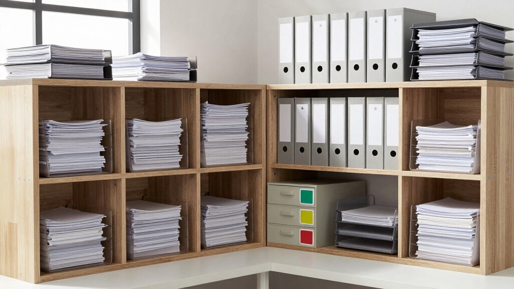 organized document storage zones