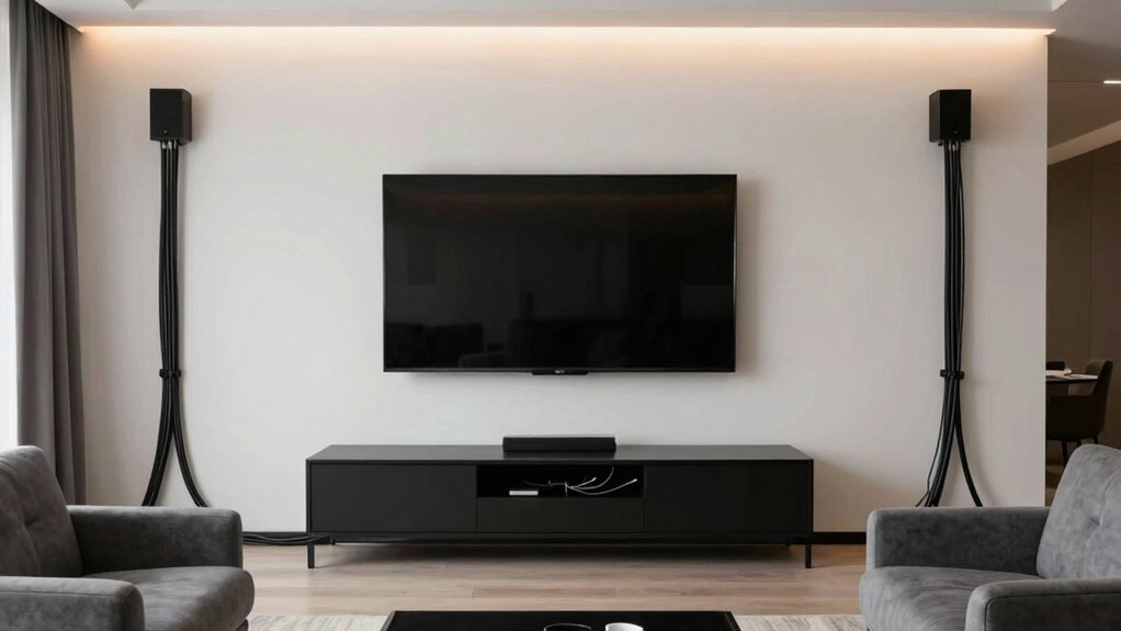 organized media room cables