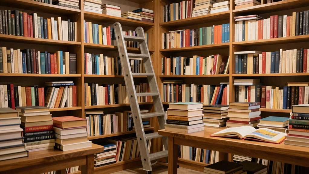 organized overflow book storage