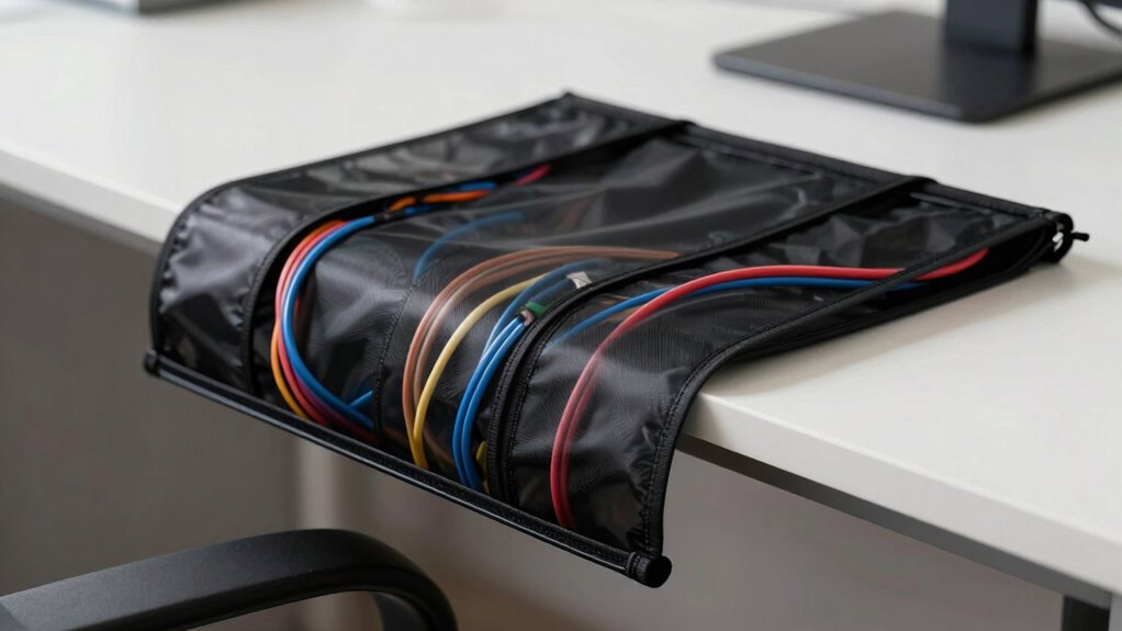 organized protected cable workspace