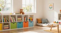 organized toy and book storage