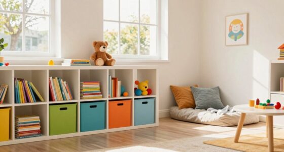 organized toy and book storage
