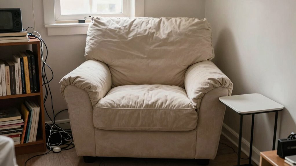 oversized furniture creates clutter