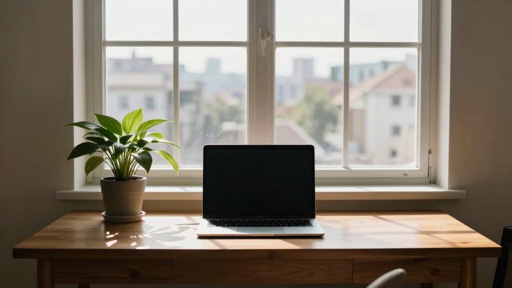 positioning desk near window