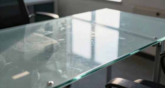 reducing glare on glass desks