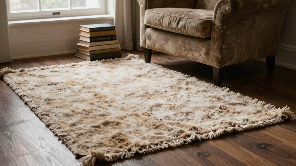 replace worn stained rug