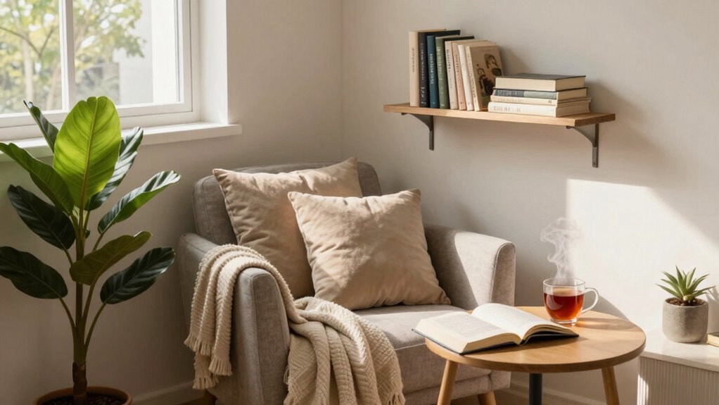 stylish cozy reading sanctuary design