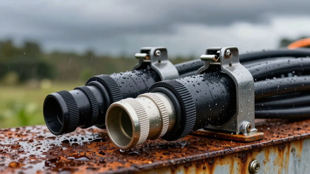 weatherproof outdoor cable setup