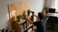A Renter-Friendly Wall And IKEA BILLY Created A Moody Office
