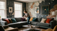 A Dark And Dated Living Room Gets A Dramatic Designer Makeover