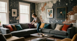 A Dark And Dated Living Room Gets A Dramatic Designer Makeover