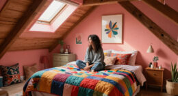 A Plain Attic Bedroom Is Now A “Little Jewel Box” After A Colorful Redo