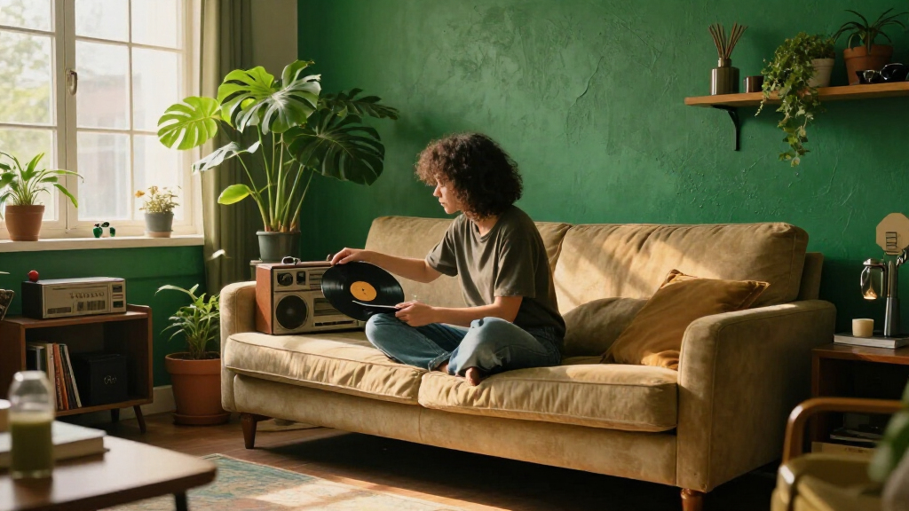 They Turned Their Beige 1900S Parlor Into A Bold, Green “Analog Room”
